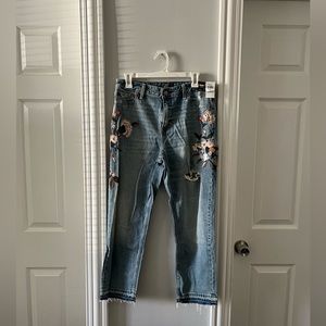 Size 29 Abercrombie High Rise Embroidered Jeans
